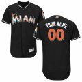Mens Majestic Miami Marlins Customized Black Flexbase Authentic Collection MLB Jersey