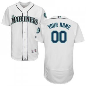 2016 Men Seattle Mariners Majestic White Flexbase Authentic Collection Custom Jersey