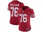 Women Nike San Francisco 49ers #76 Garry Gilliam Vapor Untouchable Limited Red Team Color NFL Jersey