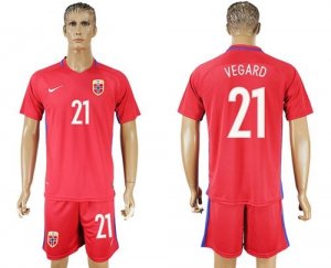 Norway #21 Vegard Home Soccer Country Jersey