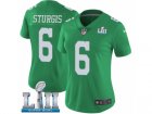 Women Nike Philadelphia Eagles #6 Caleb Sturgis Limited Green Rush Vapor Untouchable Super Bowl LII NFL Jersey