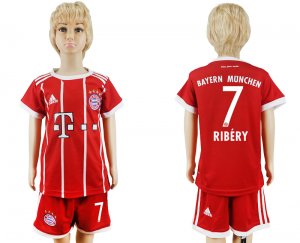 2017-18 Bayern Munich 7 RIBERY Home Youth Soccer Jersey