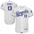 Kansas City Royals #13 Salvador Perez White Flexbase Authentic Collection Stitched Baseball Jersey