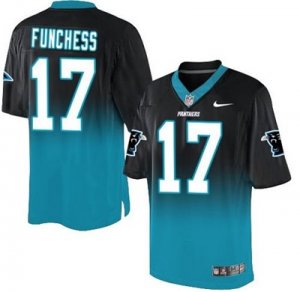 Nike Carolina Panthers #17 Devin Funchess BlackBlue Men Stitched NFL Elite Fadeaway Fashion Jersey