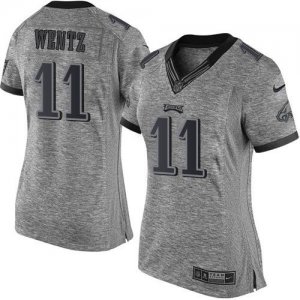 Women Nike Philadelphia Eagles #11 Carson Wentz Gray Stitched NFL Limited Gridiron Gray Jersey