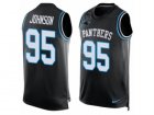 Mens Nike Carolina Panthers #95 Charles Johnson Limited Black Player Name & Number Tank Top NFL Jersey