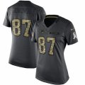 Womens Nike New England Patriots #87 Rob Gronkowski Limited Black 2016 Salute to Service NFL Jersey