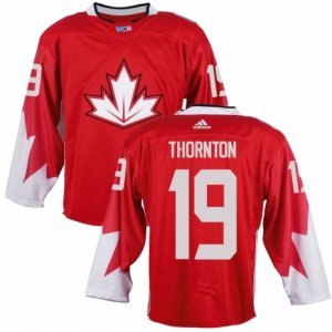 Youth Adidas Team Canada #19 Joe Thornton Authentic Red Away 2016 World Cup Ice Hockey Jersey