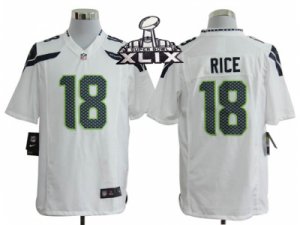 2015 Super Bowl XLIX Nike NFL Seattle Seahawks #18 Sidney Rice White Game Jerseys