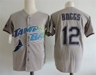 Rays #12 Wade Boggs Gray Cooperstown Collection 1993 World Series Jersey