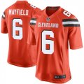 Nike Browns #6 Baker Mayfield Orange 2018 NFL Draft Pick Elite Jersey