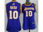 Women Los Angeles Lakers #10 Steve Nash Purple Revolution 30 Swingman NBA Jerseys