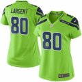 Womens Nike Seattle Seahawks #80 Steve Largent Green Stitched NFL Limited Rush Jersey