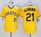 Pittsburgh Pirates #21 Roberto Clemente Gold Flexbase Authentic Collection Cooperstown Stitched Baseball Jersey