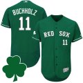 2016 Mens Boston Red Sox #11 Clay Buchholz St. Patricks Day Green Celtic Flexbase Authentic Collection Jersey
