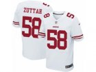 Mens Nike San Francisco 49ers #58 Jeremy Zuttah Elite White NFL Jersey