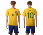 Brazil #10 Pele Home Soccer Country Jersey