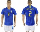 Brazil 2 DANI ALVES Away 2018 FIFA World Cup Soccer Jersey