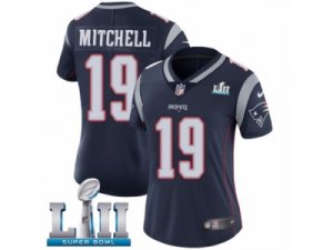 Women Nike New England Patriots #19 Malcolm Mitchell Navy Blue Team Color Vapor Untouchable Limited Player Super Bowl LII NFL Jersey