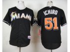 MLB Florida Marlins #51 Ichiro Suzuki Black Cool Base Stitched Baseball jerseys