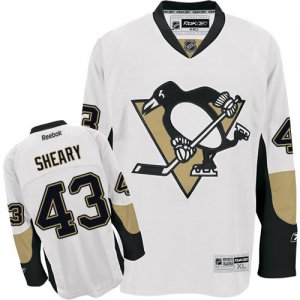 Mens Reebok Pittsburgh Penguins #43 Conor Sheary Premier White Away NHL Jersey