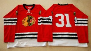 NHL Mitchell And Ness 1960-61 Chicago Blackhawks #31 Noname red Throwback jerseys