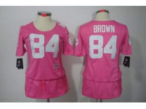 Nike Womens Pittsburgh Steelers #84 Brown pink Jerseys(breast Cancer Awareness)