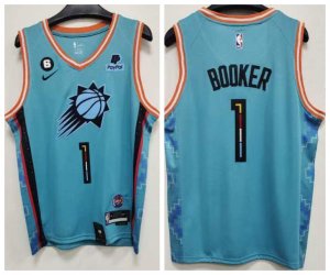 Suns #1 Devin Booker Blue 2023 Nike City Edition Swingman Jersey