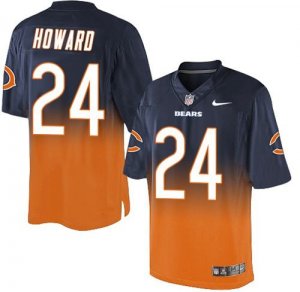 Nike Chicago Bears #24 Jordan Howard Navy Blue Orange Men\'s Stitched NFL Elite Fadeaway Fashion Jersey