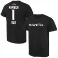 Mens Baltimore Ravens Pro Line College Number 1 Dad T-Shirt Black