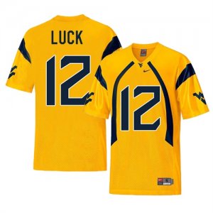 West Virginia Mountaineers #12 Oliver Luck Gold College Football Jersey