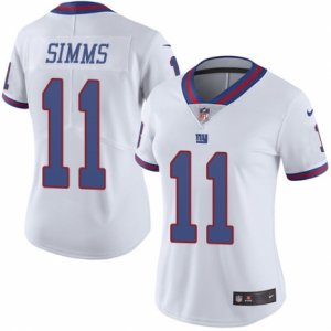 Women\'s Nike New York Giants #11 Phil Simms Limited White Rush NFL Jersey