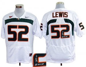 NCAA Miami Hurricanes #52 Ray Lewis White Signature Edition Jerseys