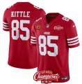 Men's San Francisco 49ers #85 George Kittle Red 2023 F.U.S.E. With 4-star C And NFC West Champions Football Stitched Jersey