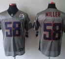 Nike Broncos #58 Von Miller Grey Shadow With Hall of Fame 50th Patch NFL Elite Jersey