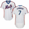 Men's Majestic New York Mets #7 Travis d'Arnaud White Royal Flexbase Authentic Collection MLB Jersey