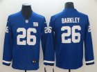 Nike Giants #26 Saquon Barkley Royal Therma Long Sleeve Jersey