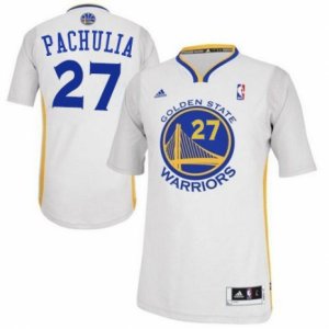 Mens Adidas Golden State Warriors #27 Zaza Pachulia Swingman White Alternate NBA Jersey