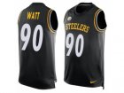Mens Nike Steelers #90 T.J. Watt Black Team Color Stitched NFL Limited Tank Top Jersey