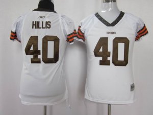 women nfl cleveland browns #40 hillis field flirt fashion white