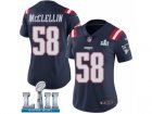 Women Nike New England Patriots #58 Shea McClellin Limited Navy Blue Rush Vapor Untouchable Super Bowl LII NFL Jersey