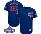 Mens Majestic Chicago Cubs #66 Munenori Kawasaki Royal Blue 2016 World Series Champions Flexbase Authentic Collection MLB Jersey