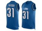 Mens Nike Detroit Lions #31 D.J. Hayden Limited Light Blue Player Name & Number Tank Top NFL Jersey