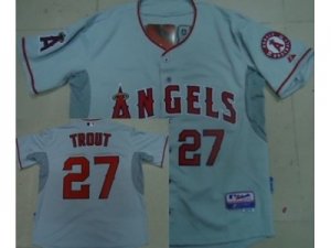 mlb jerseys los angeles angels #27 trout grey