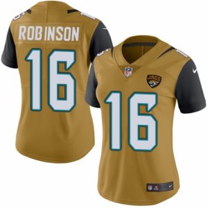 Women\'s Nike Jacksonville Jaguars #16 Denard Robinson Limited Gold Rush NFL Jersey