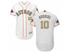 Men Houston Astros #10 Yuli Gurriel White FlexBase Authentic 2018 Gold Program Stitched Baseball Jersey