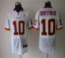 Nike Redskins #10 Robert Griffin III White With Hall of Fame 50th Patch NFL Elite Jersey
