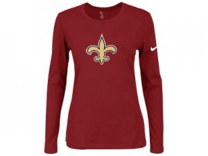 Nike New Orleans Saints Women\'s Of The City Long Sleeve Tri-Blend T-Shirt - Red