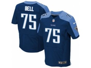Nike Tennessee Titans #75 Byron Bell Elite Navy Blue Alternate NFL Jersey
