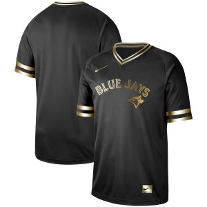 Blue Jays Blank Black Gold Nike Cooperstown Collection Legend V Neck Jersey